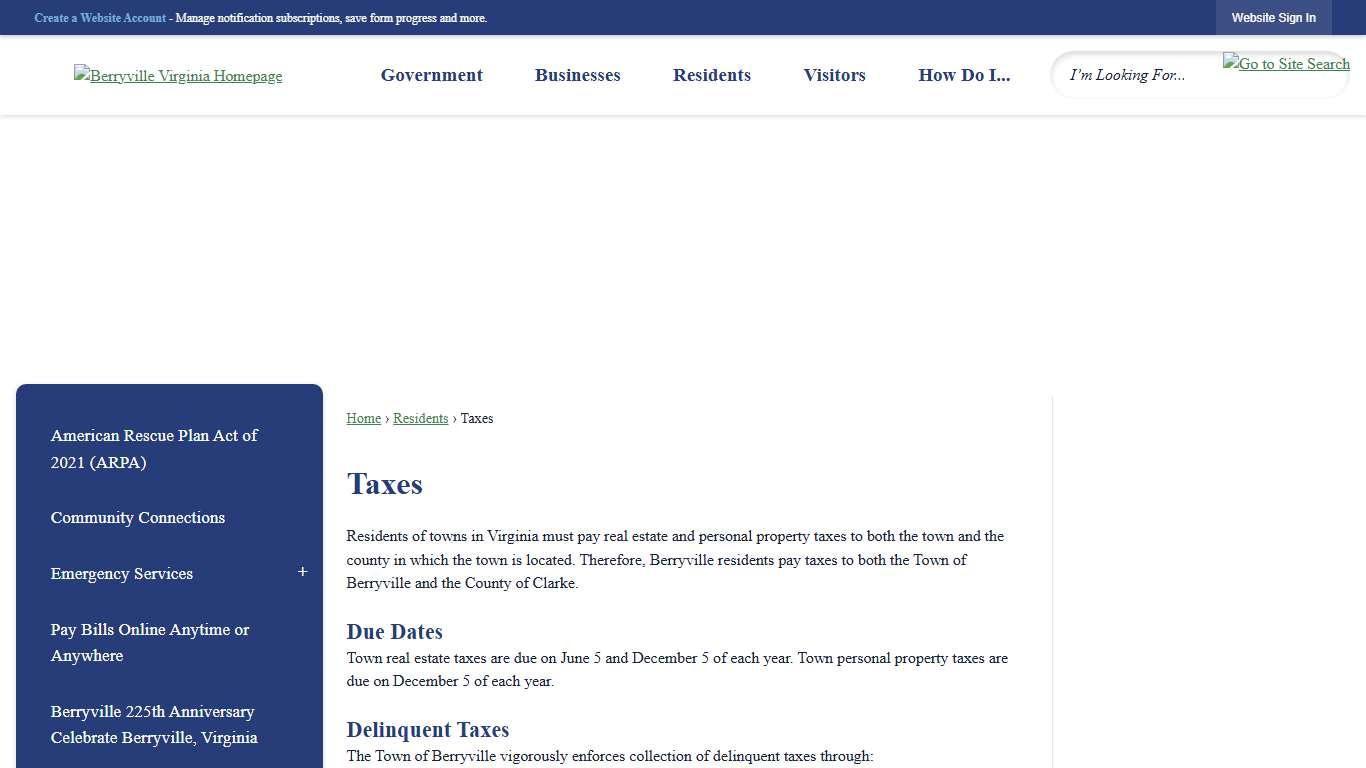 Taxes Berryville, VA - Official Website